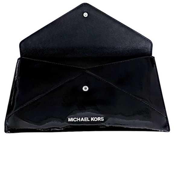 MICHAEL Michael Kors | Jet Set Jewel Studded Envelope Clutch | Black Leather - Picture 2 of 9